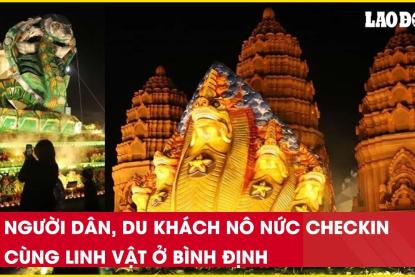 Người dân, du khách nô nức checkin cùng linh vật ở Bình Định